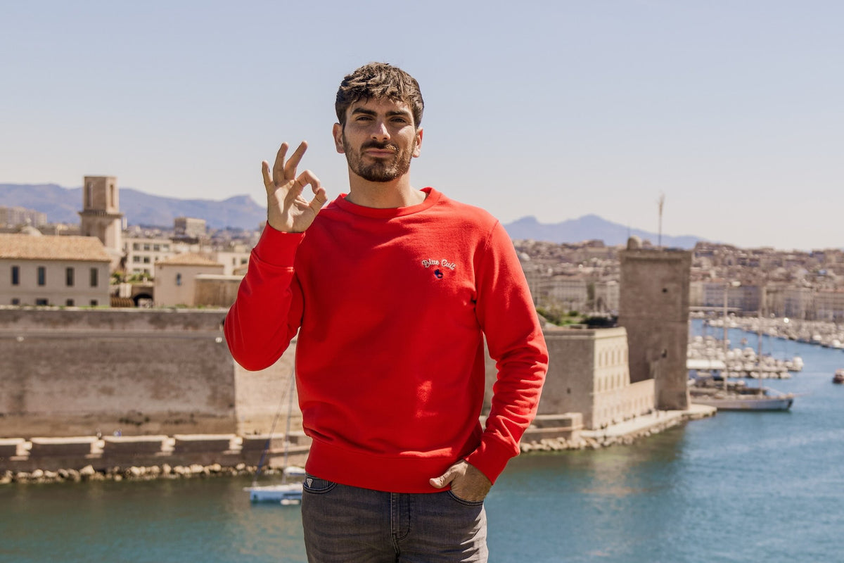 Sweat-shirt Cult Coton Bio - Rouge Clair