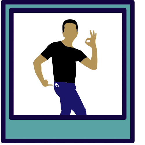 Prendre 1 photo de ton article Blue Cult avec le signe OK