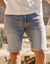 Bermuda Jean Toucher Doux Ecoresponsable - Bleu Léger - Blue Cult