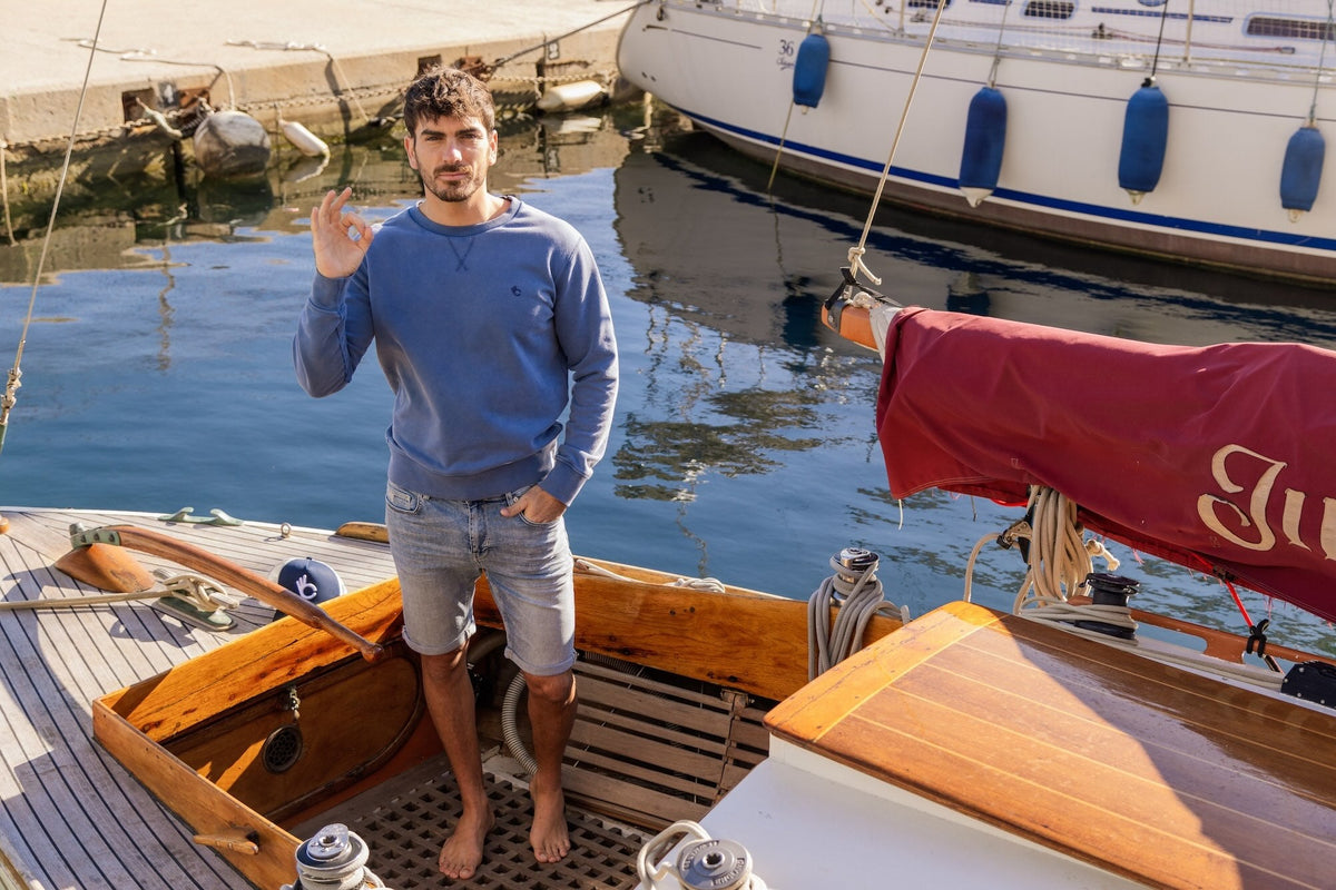 Bermuda Jean Toucher Doux Ecoresponsable - Bleu Léger - Blue Cult