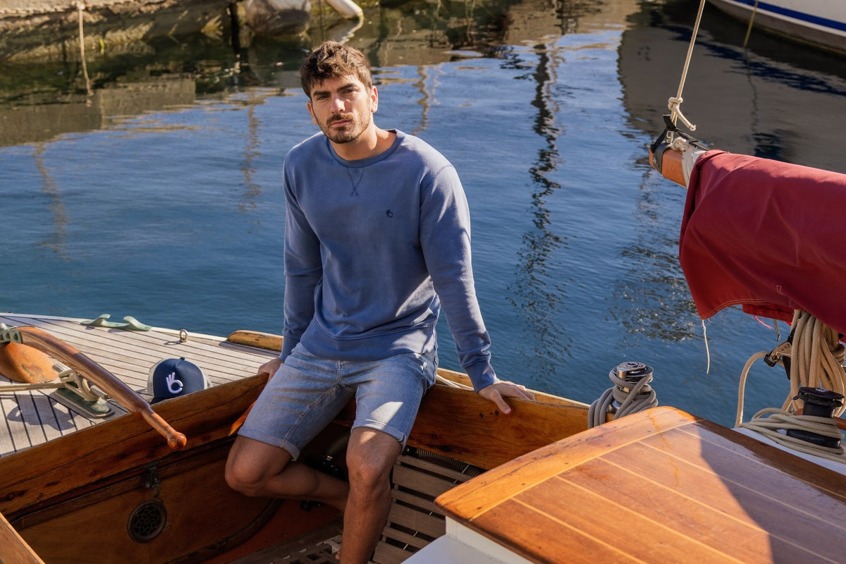 Bermuda Jean Toucher Doux Ecoresponsable - Bleu Léger - Blue Cult