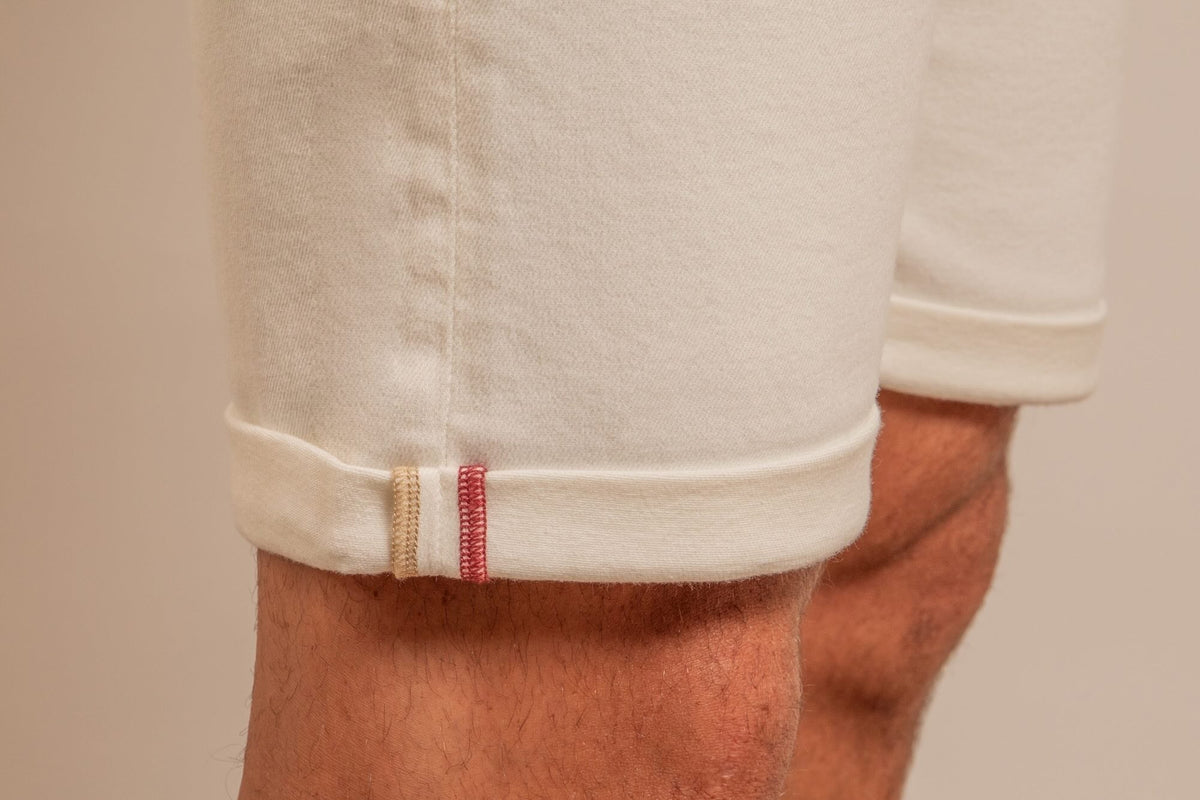 Bermuda Jean Toucher Doux Ecoresponsable - Ecru - Blue Cult