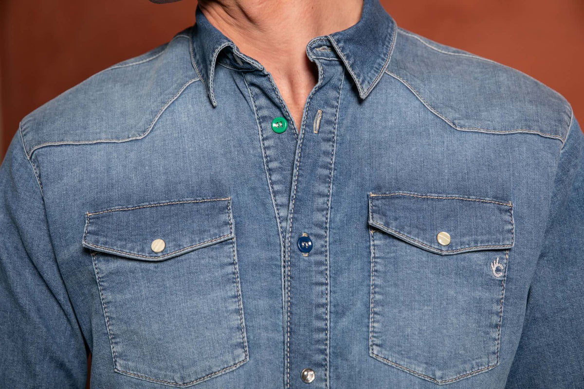 Chemise Jean Portofino Coton Bio - Bleu - Blue Cult