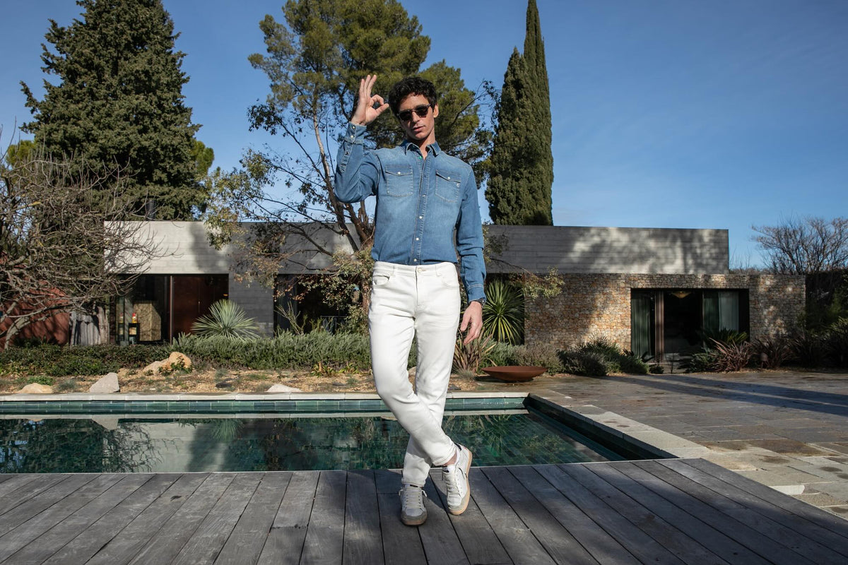 Chemise Jean Portofino Coton Bio - Bleu - Blue Cult