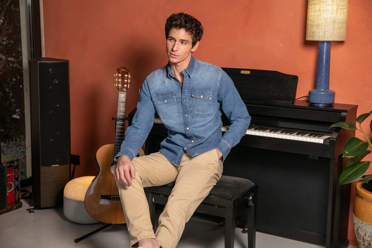 Chemise Jean Portofino Coton Bio - Bleu - Blue Cult