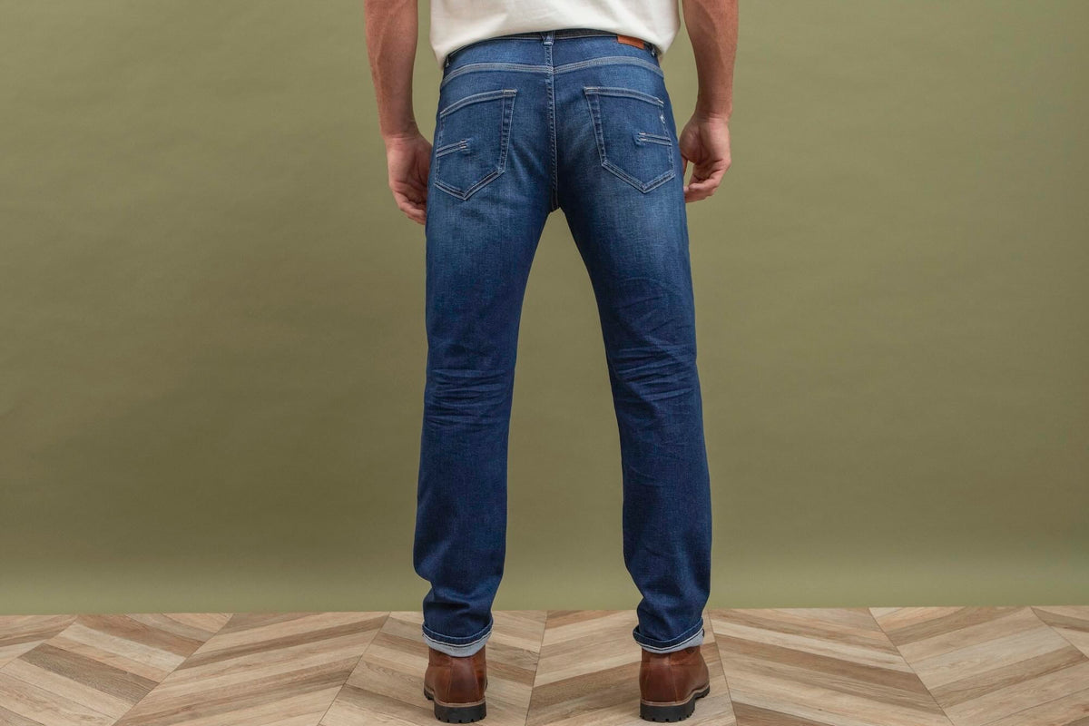 Jean Toucher Doux Ecoresponsable Droit Ajusté - Bleu - Blue Cult