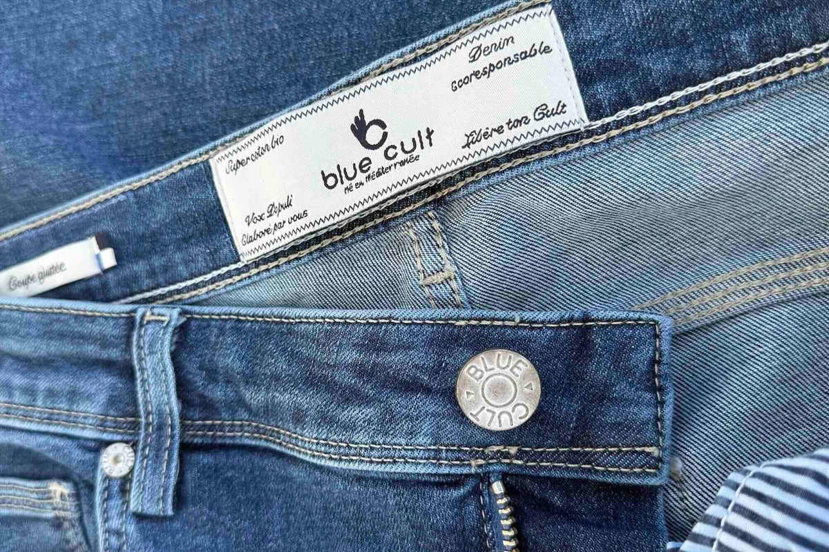 Jean Toucher Doux Ecoresponsable Droit Ajusté - Bleu - Blue Cult