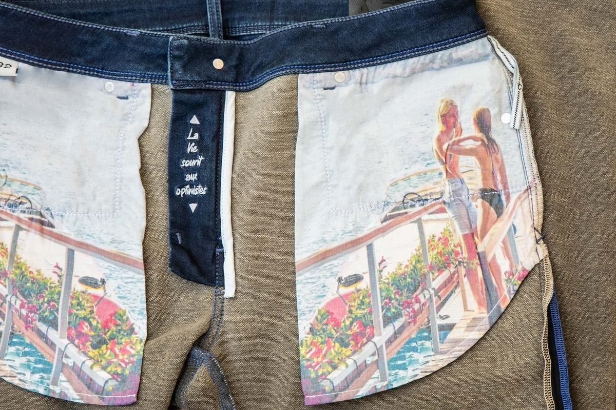 Joggjean Ecoresponsable - Bleu Léger verso Noir - Poches Cult - Blue Cult