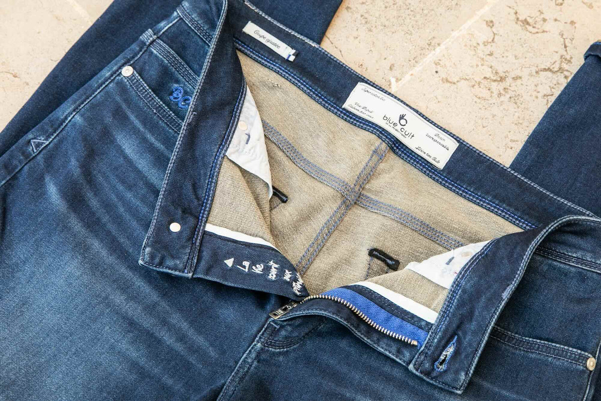 Joggjean Ecoresponsable - Bleu Léger verso Noir - Poches Cult - Blue Cult