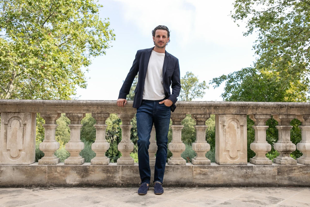 Joggjean Ecoresponsable - Bleu Léger verso Noir - Poches Cult - Blue Cult