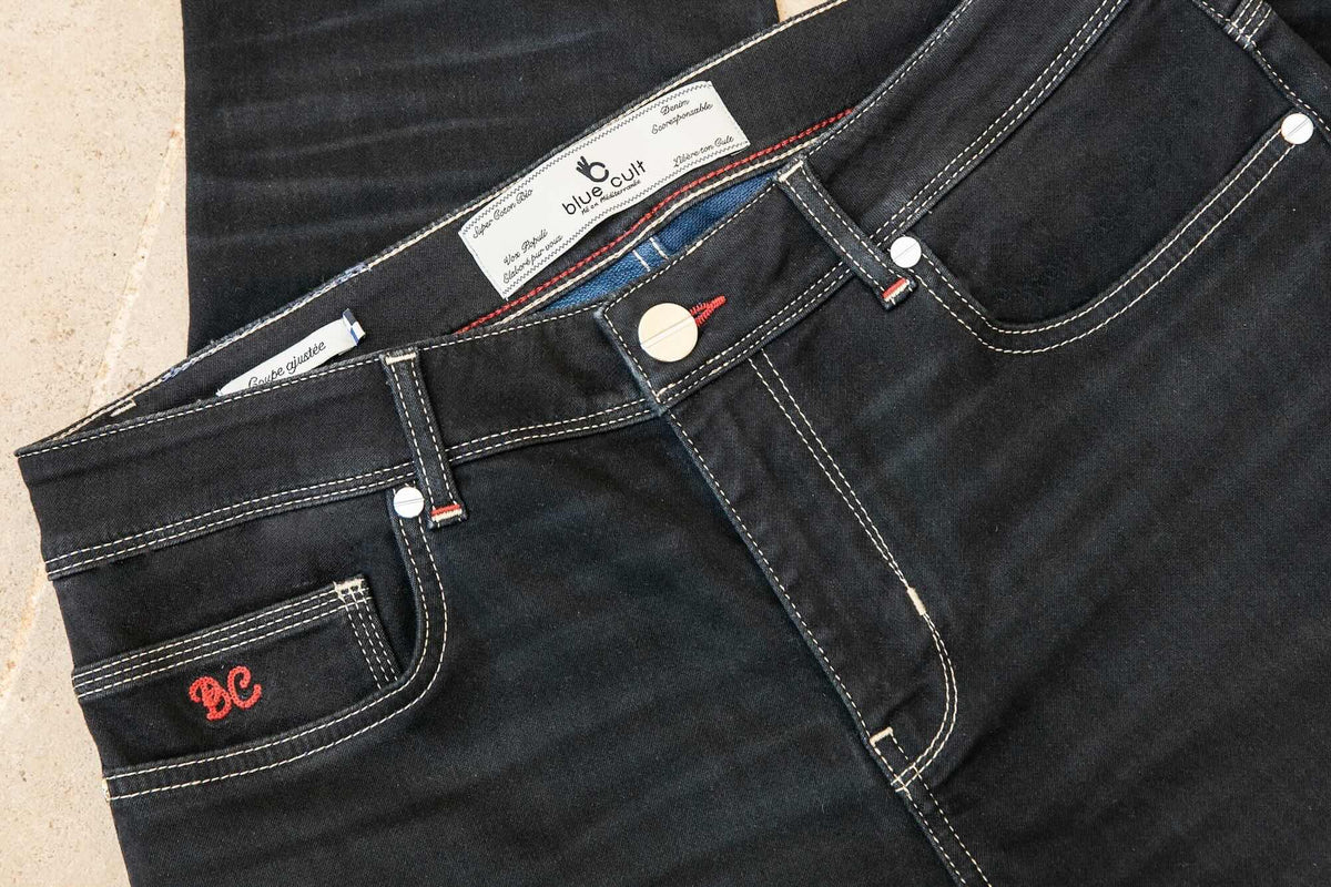 Joggjean Original Ajusté - Noir verso Bleu - Blue Cult