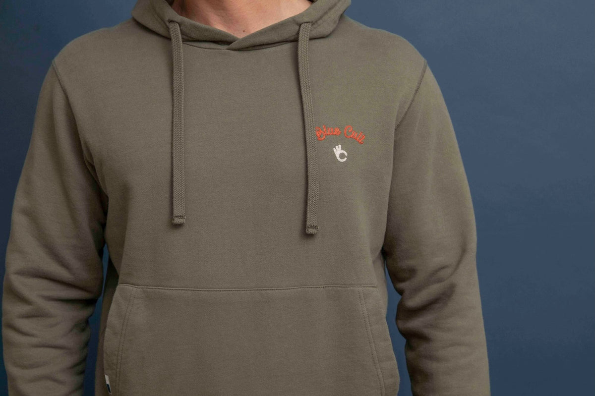 Sweat-shirt capuche Cult Coton Bio - Kaki - Blue Cult