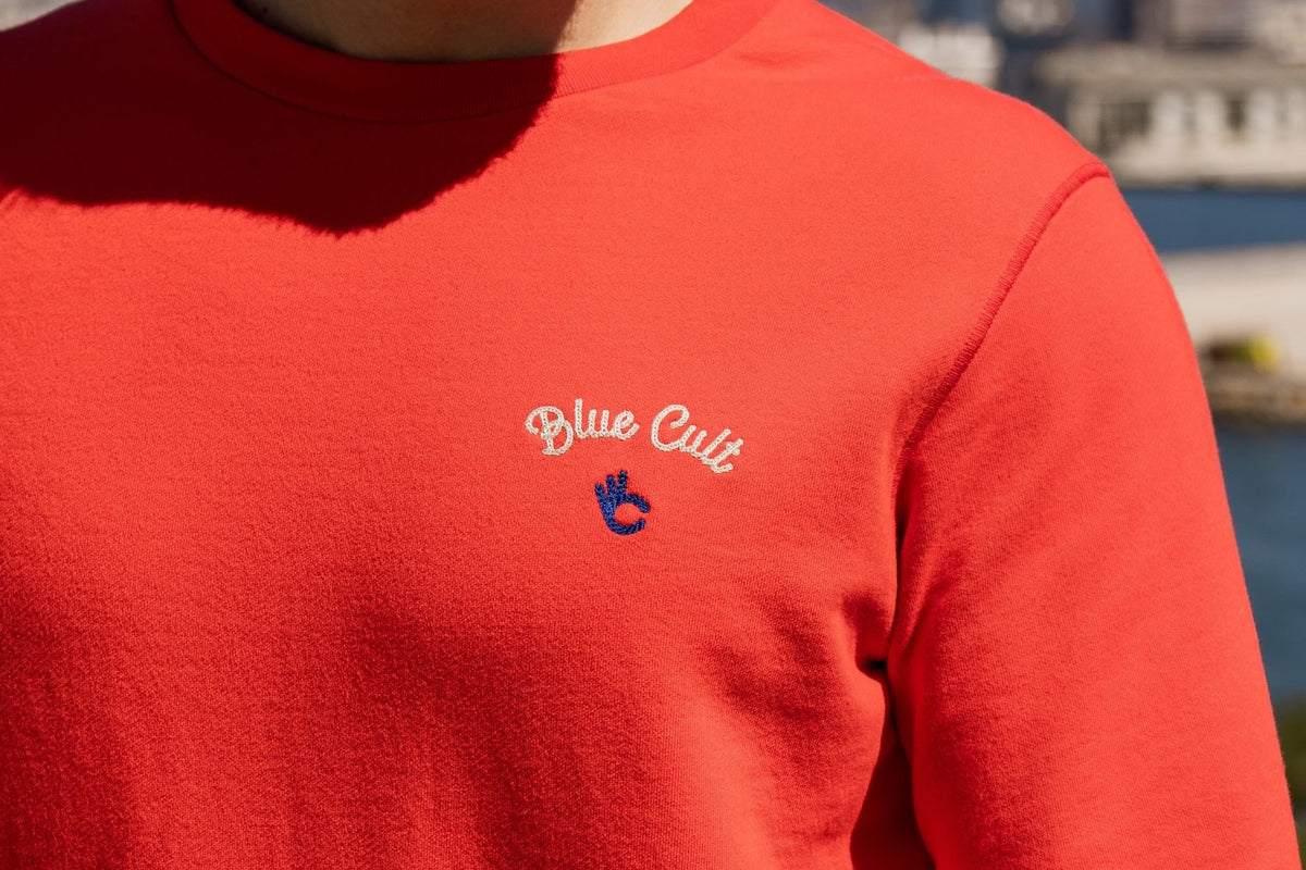 Sweat-shirt Cult Coton Bio - Rouge Clair - Blue Cult