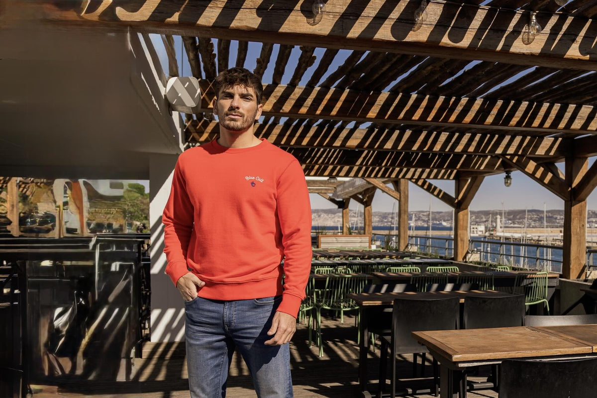 Sweat-shirt Cult Coton Bio - Rouge Clair - Blue Cult