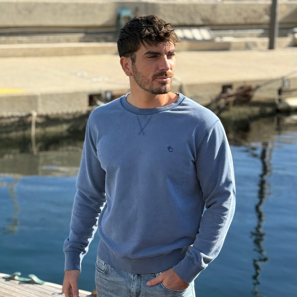 Sweat homme Bruntwood bleu coton fermeture éclair intégrale Sweat homme Bruntwood bleu coton fermeture éclair intégrale