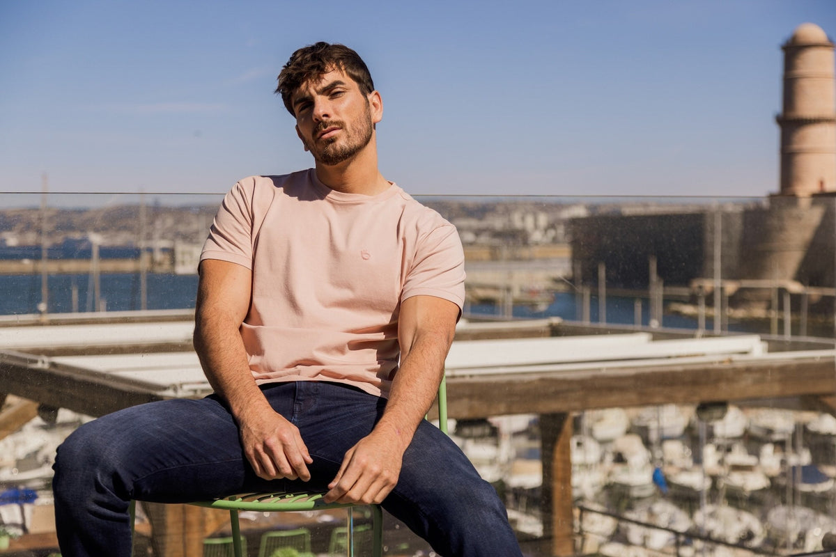 T-shirt Nuance Coton Bio - Vieux Rose - Blue Cult