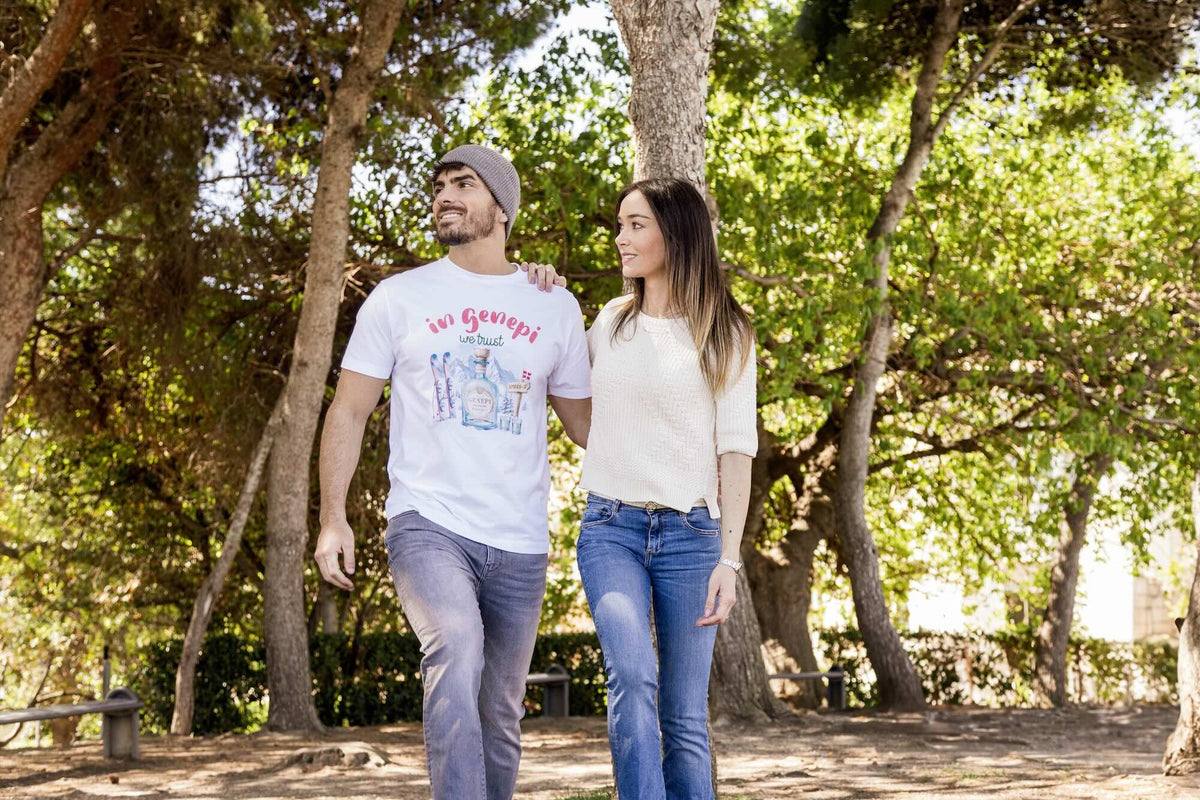 T-shirt Print Coton Bio Génépi - Blanc Cassé - Blue Cult