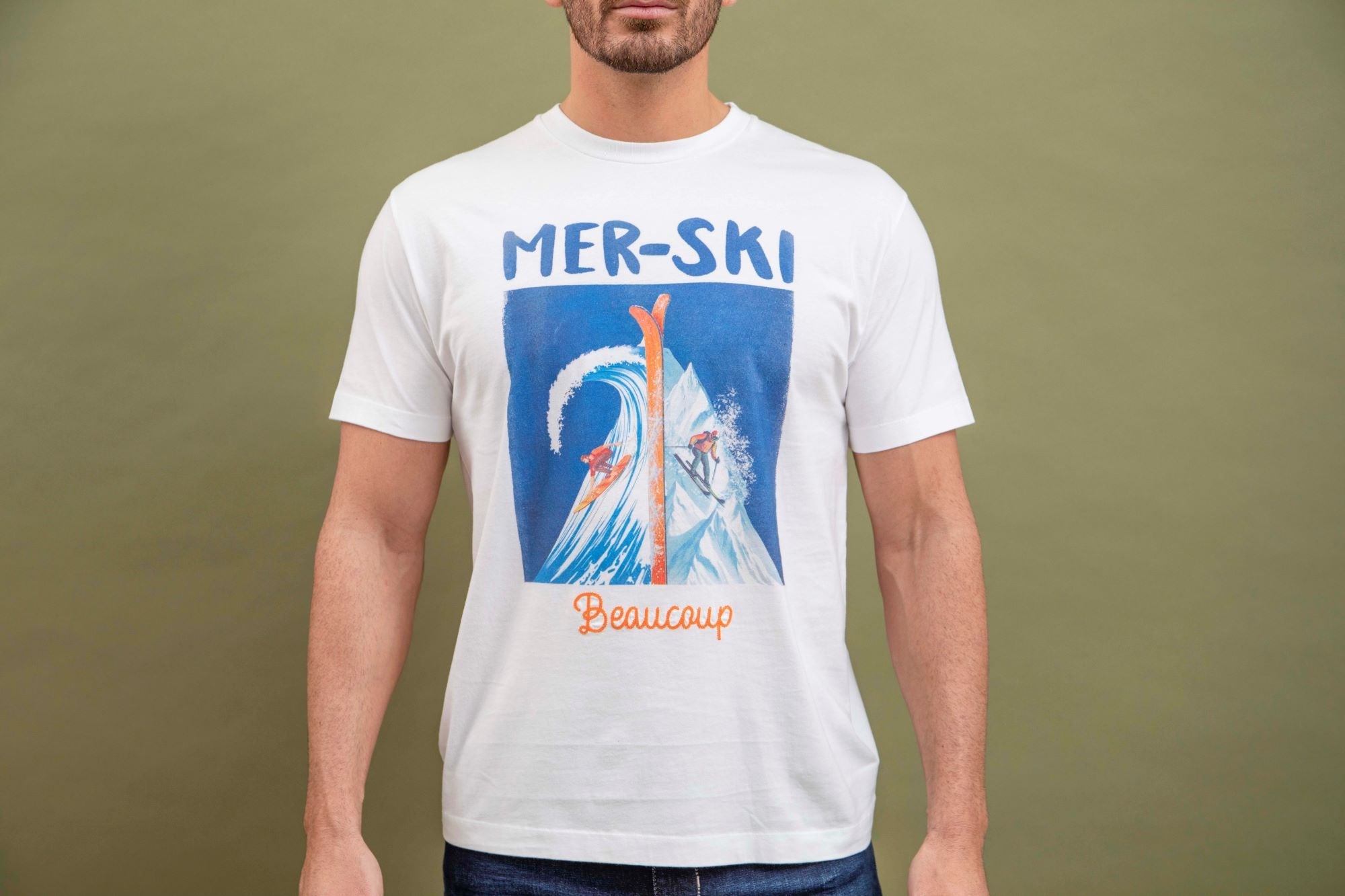 T-shirt Print Coton Bio MerSki - Blue Cult