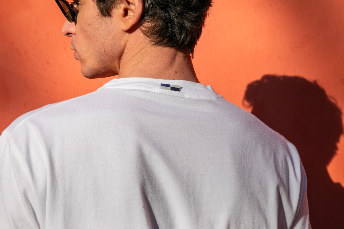 T-shirt Print Coton Bio Pampelonne - Blanc - Blue Cult