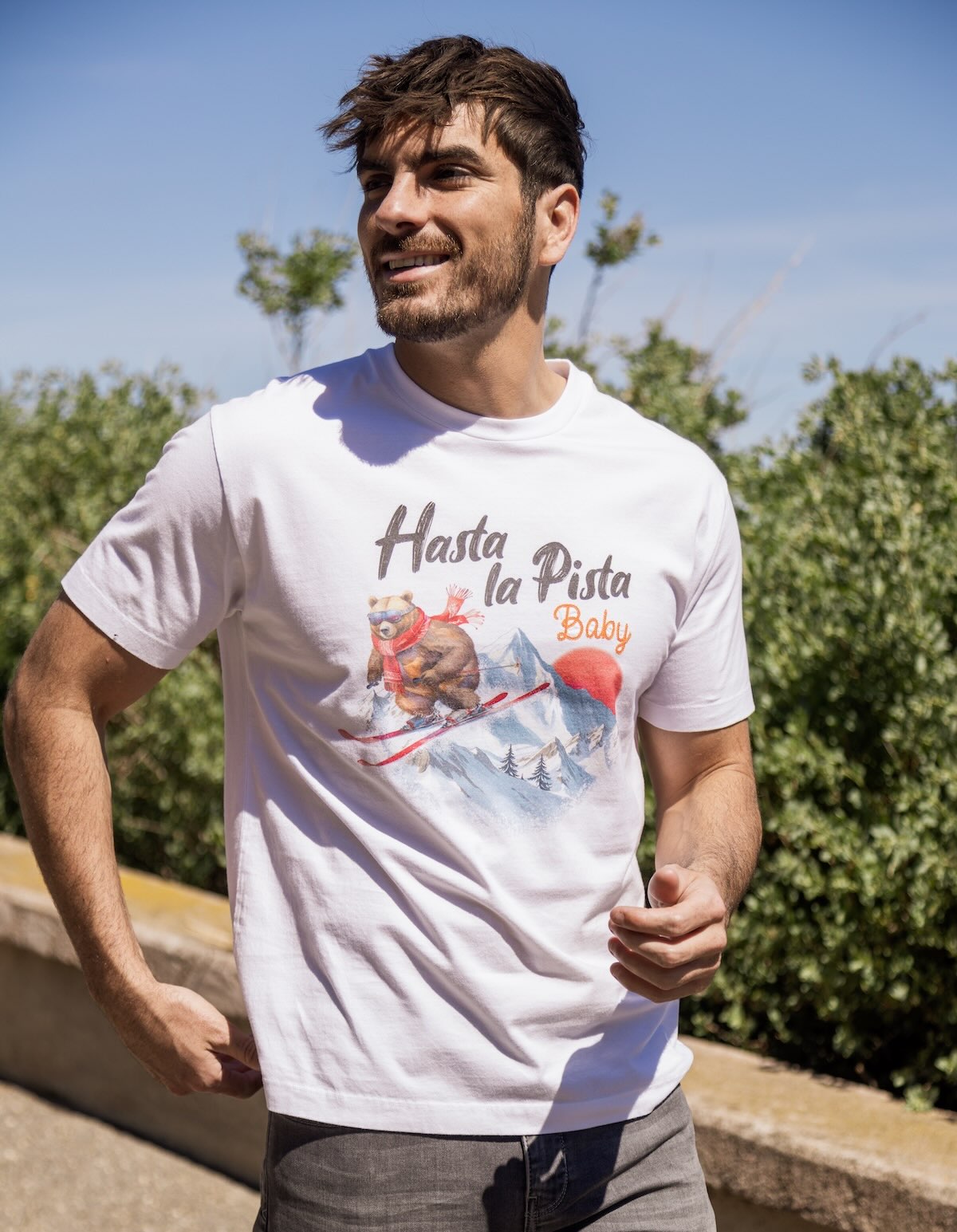 T-shirt Print Coton Bio Hasta - Blanc Cassé - Blue Cult